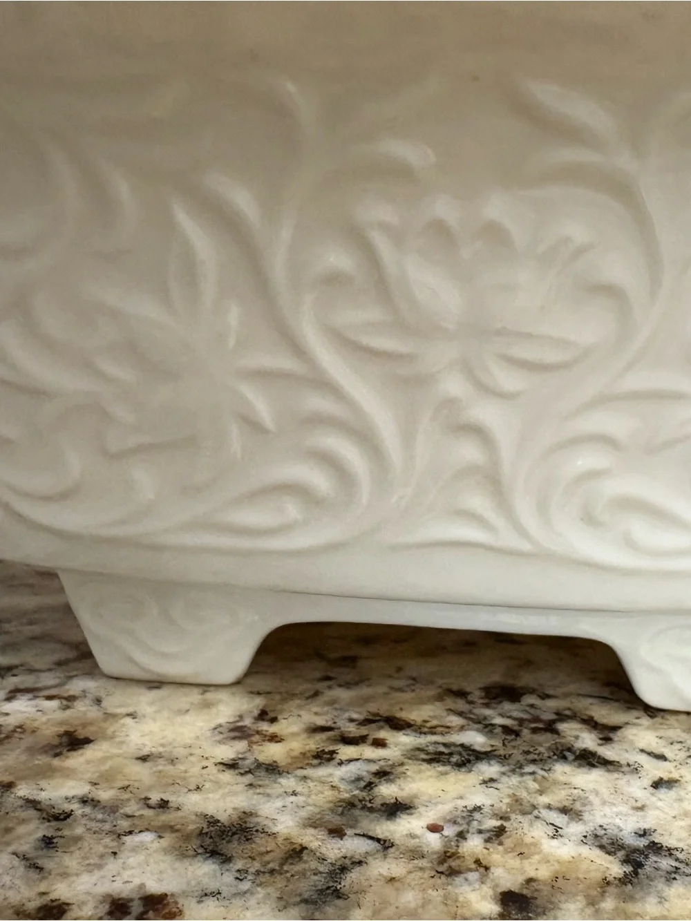 Lenox Cream Ceramic Footed Vanity Tray with Gold Rim